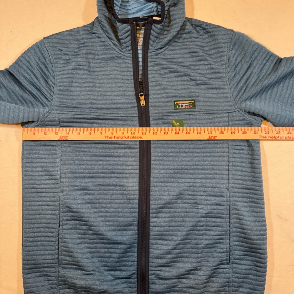 NWT L.L. Bean Men’s Blue Full-Zip Hooded Sweatshirt Jacket - Picture 6 of 8